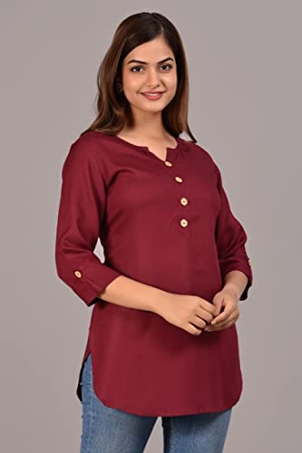 Image of Women's Rayon Straight Solid Casual Top /Kurta