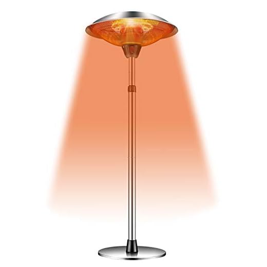 DAGEE Patio Heater Indoor/Outdoor Electric Heater 1500W Carbon Infrared Heater Floor Standing Patio Heater,Infrared Heater,3 Power Levels Patio Heater,Weatherproof for Garden,Garage (A)