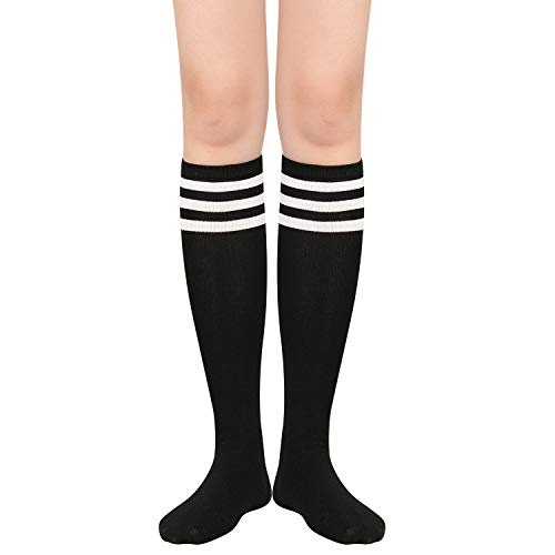Image of Zando Striped Knee High Socks for Women Athletic Running Long Tube Socks Casual Knee High Stockings