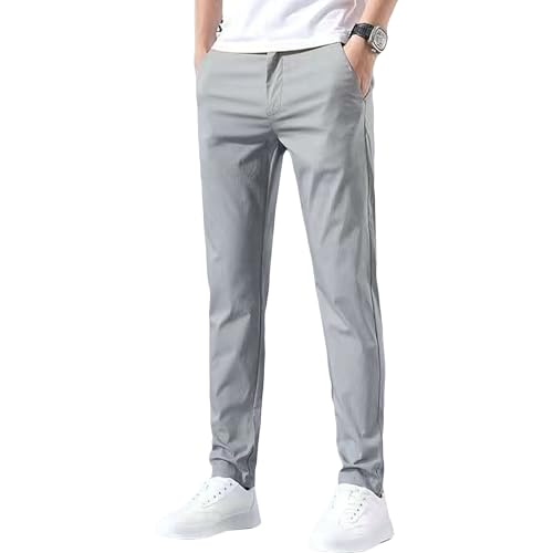 Maiyifu-GJ Men's Lightweight Fashion Dress Pants Business Straight Leg Suit Pants Slim Fit Casual Work Pants​