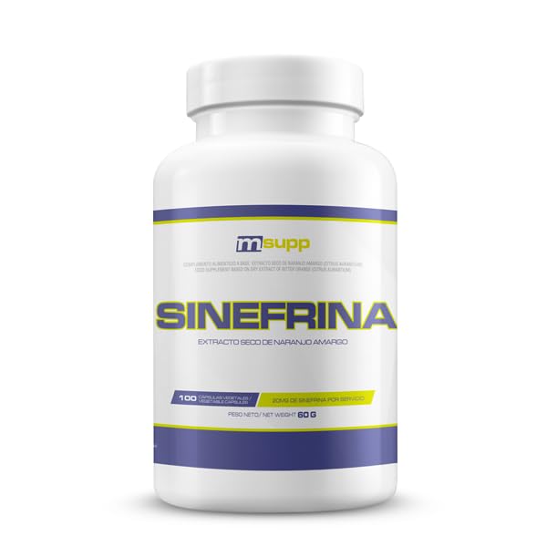 MM Supplements - P Sinefrina - 100 Cápsulas - Bote 3 Meses - 20 mg Sinefrina - Perder Peso - Quemador de Grasa - Fácil Asimilar - Vegetariano - Sin Estimulantes