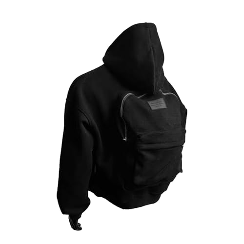 Backpack Hoodie Zipper Cardigan Sweatshirt Creative Hoodies Cardigan Lightweight with Pockets