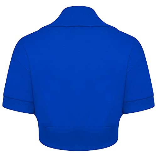 Image of Loxdonz Girl's Short Sleeve Shrug Childrens Kids Cotton Cardigan Bolero Shrug Jacket