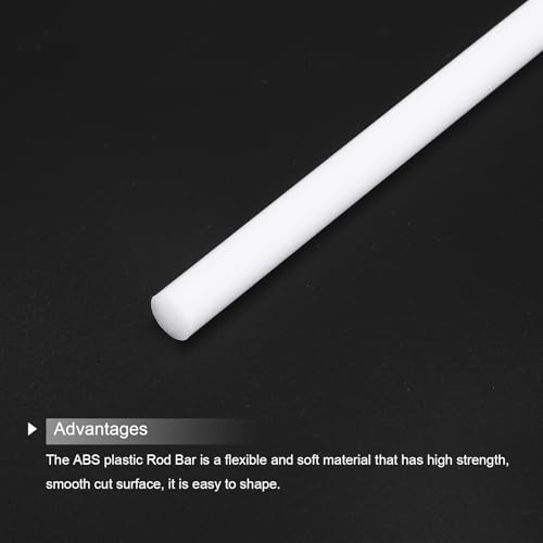 Image of MECCANIXITY ABS Plastic Rod Round Solid Bar 12mm x 400mm White for DIY Model Material, Architectural Model Making, DIY Sand Table, Pack of 4 Pcs