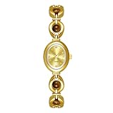 WLH Alexanders Orologio Elegant Ladies 'Watch Natural Tiger Eye Eye Oval Dial Orologio Bracciale Impermeabile Vintage Orologio Un Regalo alla Moda per Le Donne Meccanico Orologio