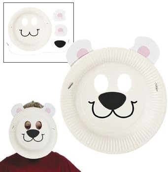 Amazon Com Paper Plate Polar Bear Mask Craft Kit Crafts For Kids Hats Masks