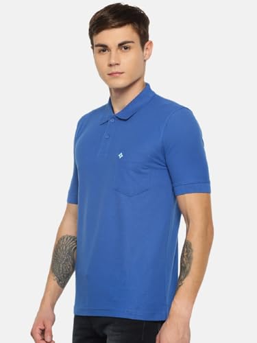 Image of Dollar Men's Pack of 1 Solid Cotton Blend Polo Neck T-Shirt