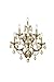 Elegant Lighting 2800W7GT-GT/RC Theresa Collection 7-Light Wall Sconce with Royal Cut Golden Teak Crystals, Golden Teak Finish