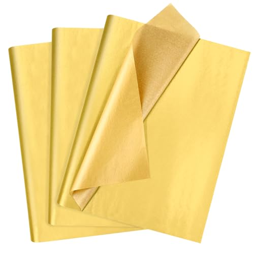 60 Blatt goldenes Seidenpapier, 50 x 35 cm, metallisches...