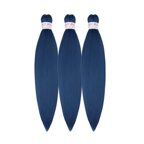 Navy Blue Braiding Hair Pre Stretched 16 Inch Braiding Hair Dark Blue Short Synthetic Box Braids Hair for Braiding