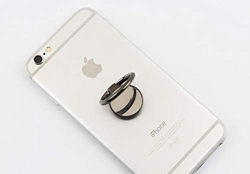 kolorfish thin universal mirror magnetic anti-fall phone grip with ring kickstand compatible with mobile phones and tablet (black)