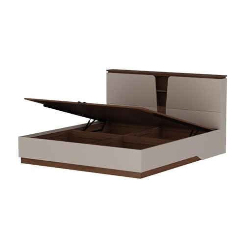 Image of Wakefit Bed | 3 Yr Warranty | King Size Bed, Comes with Hydraulic Storage, Noise-Free, Density: 680-750 kg /m, Termite & Borer Resistant, Fits Mattresses Up to 8 inches (Kora 78x72 - Columbian Walnut)