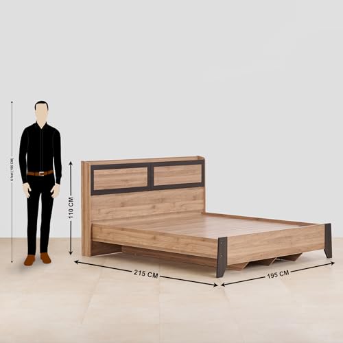 Image of Home Centre Helios Amberly King Bed |Engineered Wood King Bed| (Brown) |1 Year Warranty