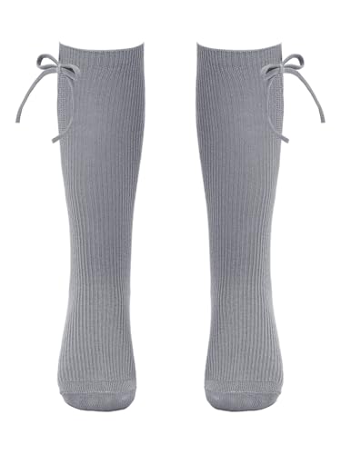Sywiyi Baby Girls' Knee-High Socks Toddler/Big Girls Bowknot Long Socks Kids Cable Knit Seamless Stockings