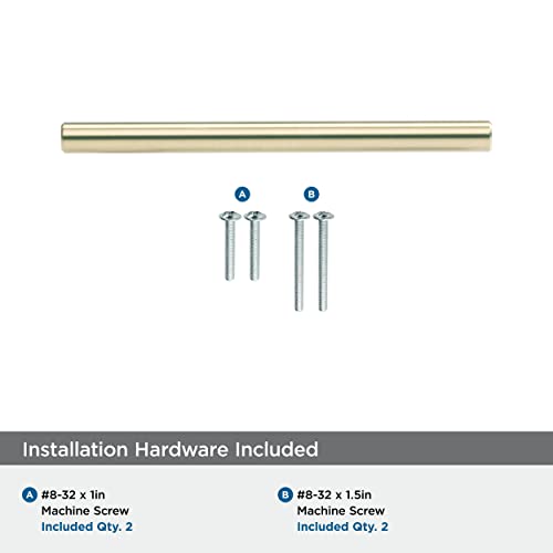 Image of Amerock | Cabinet Pull | Champagne Bronze | 3-3 /4 inch (96 mm) Center to Center | Bar Pulls | 1 Pack | Drawer Pull | Drawer Handle | Cabinet Hardware | 3-3 /4 inch (96mm) Center-to-Center Mounting Distance and 6-1 /8 inches Overall Length, Durable Carbon Steel Cabinet Hardware
