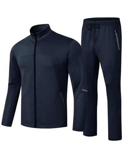 Image of TBMPOY Men's Tracksuits Sweatsuits for Men Sweat Track Suits 2 Piece Casual Athletic Jogging Outfits Full Zip Sets