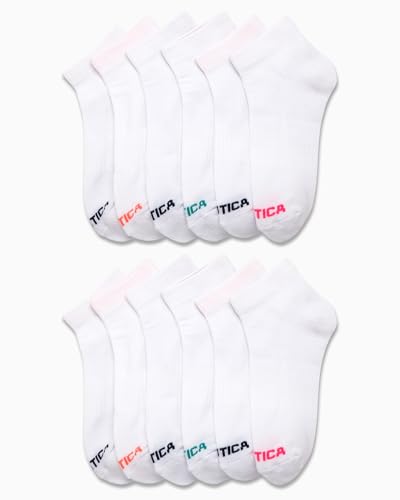 Image of Nautica Women's Quarter Cut Moisture Control Athletic Socks with Cushioned Comfort (12 Pack)