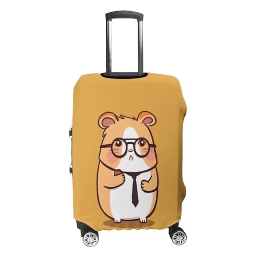 Carry on Luggage Cover Cute Hamster Wearing Glasses Suitcase Covers for Luggages Tsa Approved Travel Luggage Sleeve Protector Elastic Suitcase Protector Anti-Scratch Washable Fits 19-30 Inch Case -S4