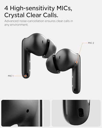 Spigen Audio Newly Launched SA-TW S10 True Wireless in Ear Earbuds with 30H Playtime, Upto 28dB ANC, Transparency Mode, EQ Customizing App, 4-MIC, Gaming Mode, 10mm Driver, IPX5 - White