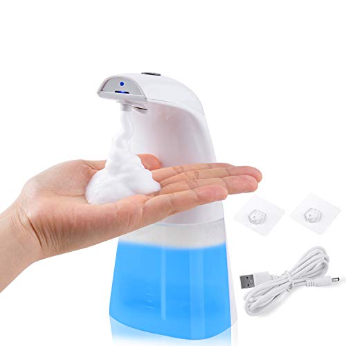 Fityou Distributeur de Savon Mousse Automatique sans Contact, Désinfectant Main Antibactérien avec Capteur Infrarouge, 2 Niveaux de Réglage, Capteur Infrarouge et Base Antidérapante, 250ML