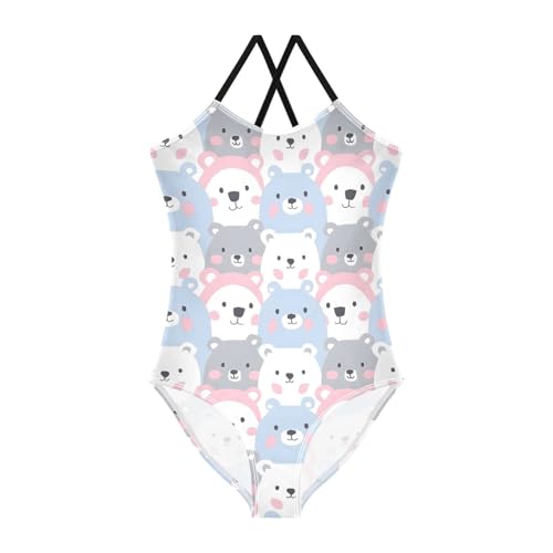 Bears Girls One Piece Swimsuits Summer Quick Dry Beach Bathing Suit
