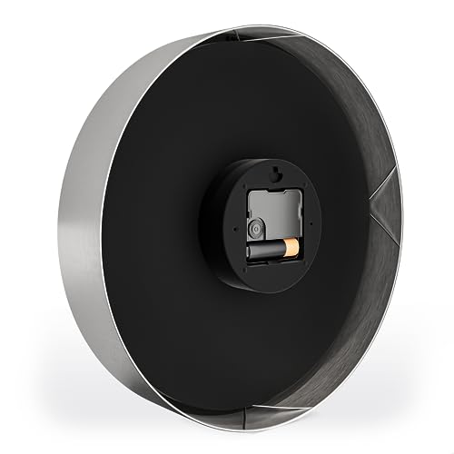 Mebus Wall Clock, Plastic Aluminium, Silver/Black, 30 cm - Image 2