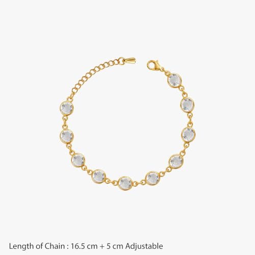 Image of IXIA by GIVA 18k Gold Tone Plated Crystal Circuit Gold Plated Bracelet | Gifts for Women & Girls | Waterproof, Anti Tarnish, Skin Safe Jewellery,