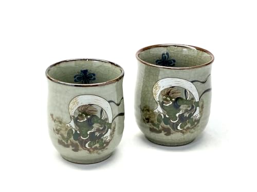 ??? Kutani Hyakkaen Couple Tea Cup Fuzin Raishin