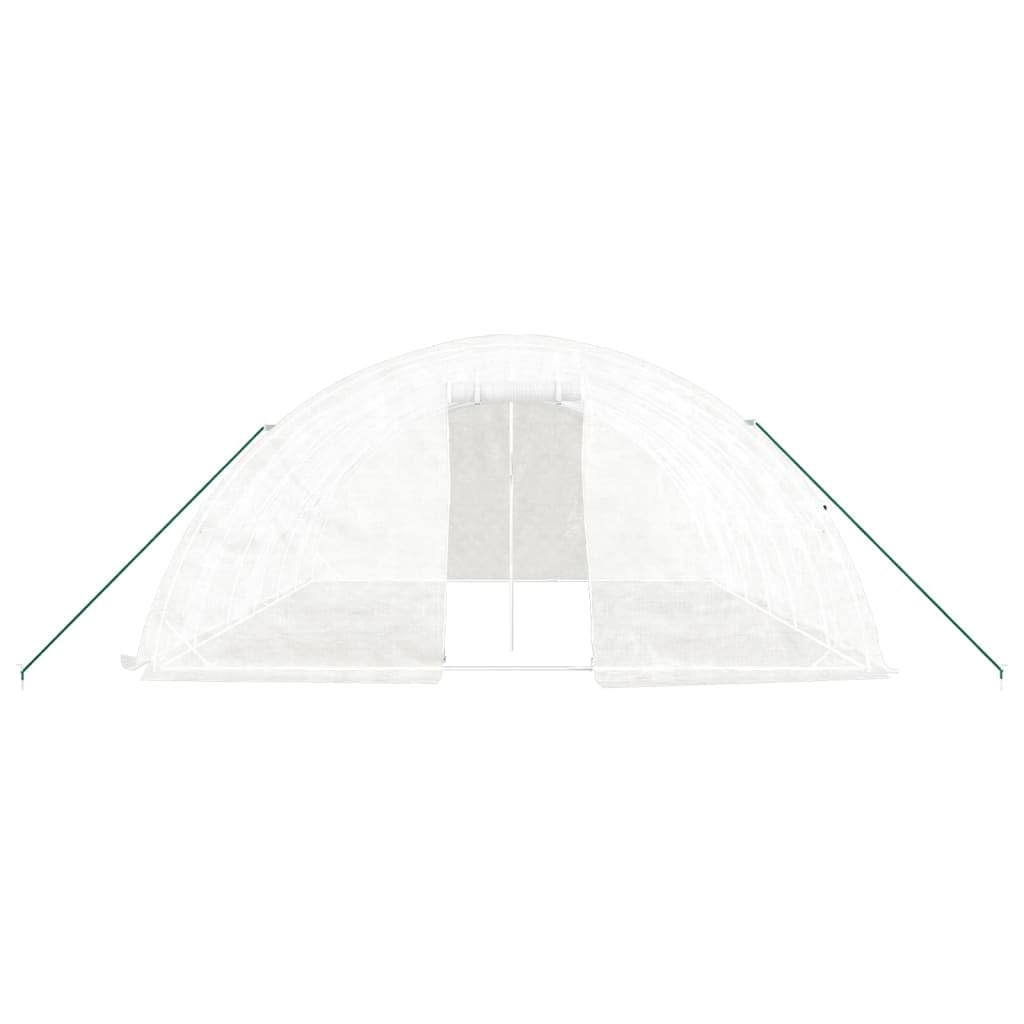Serra con telaio in acciaio bianco 30 m² 6 x 5 x 2,3 m Tunnel da giardino