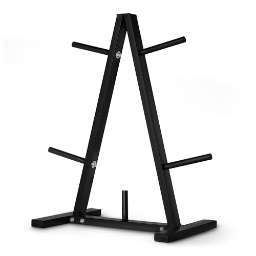 Amazon Basics 1-inch Weight Plate Tree Rack for Home Gym Storage
