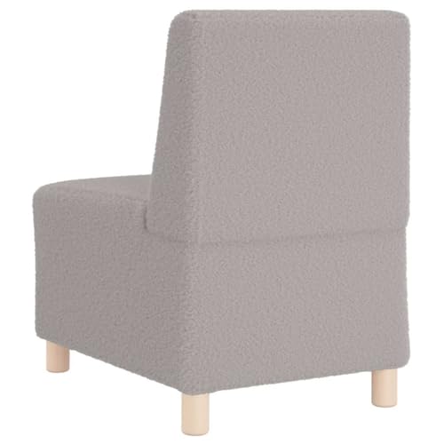 Sofá modular gris sin reposabrazos, sillón de tela efecto lana con base de madera contrachapada 7