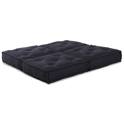 vidaXL Puf Modular Tela Antracita | Cojín de Espuma Suave para Uso Interior y Exterior | Asientos Multifuncionales para Sala de Estar y Porche 70 x 36 cm