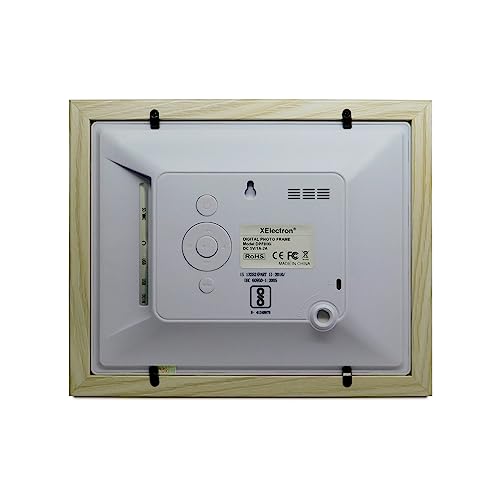 XElectron 8 inch Wooden Digital Photo Frame with HD Display, Auto Rotate, Play Photo, Video, Music and Slideshow with USB, SD Card (White)