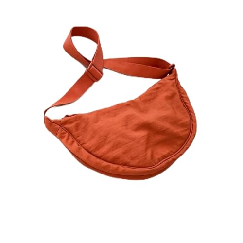Bolsa Transversal Feminina Formato Meia-Lua, Impermeável, Alça Regulável e Versátil (Laranja Terracota)