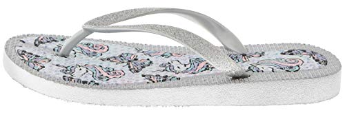 Capelli New York Girls Glitter Seashell EVA Fashion Flip Flops Blue2