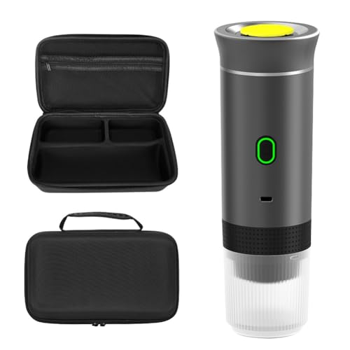 Qomcsrl Cafetera Eléctrica Portátil con Bolsa de Viaje. Cafetera Portátil para Viajes. Cafetera Autocalentable para Coche D
