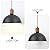 12" Hammered Metal Pendant Light,Black and Wood Pendant Lamp Fixture Ceiling Hanging Light,Modern Industrial Style Dome Hanging Lights for Kitchen Island,Restaurant,Farmhouse Dining Room,Sink,Hallway