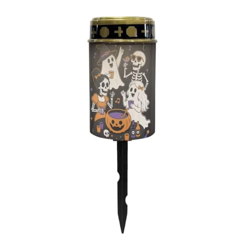 Image of Poceacles Solar Powered Outdoor Lights Cemetery Solar Memorial Lights Outdoor Waterproof Landscape Candles for Yard Patio Lawn Home Halloween Decor, Ghost Pumpkin Skull Musical Note
