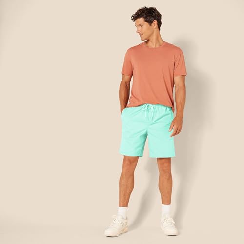 Image of Amazon Essentials Men's 8 inch Inseam Relaxed-Fit Cotton Drawstring Pull-On Walk Shorts, Summer-Weight