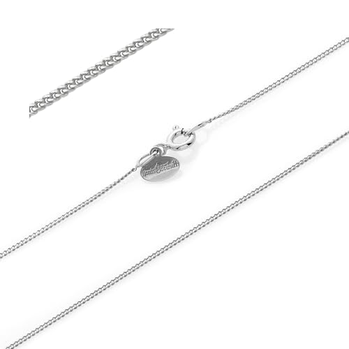 Louis Ciocchetti desde 1887 - Cadena de Plata 925 Fina y Delicada, Collar para Mujer y Hombre, Cadena Estilo Barbazzale, Grumetta Ideal para Colgantes