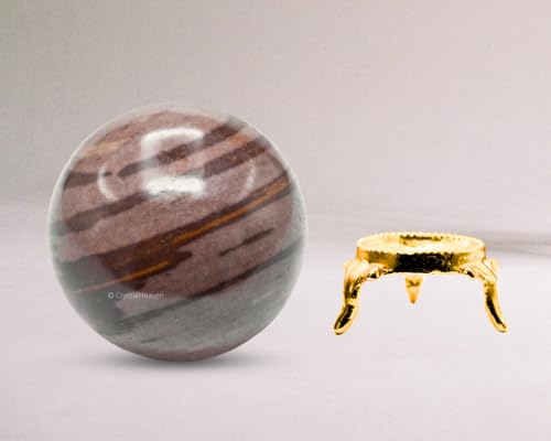 Image of Certified Narmada Shiva Lingam Crystal Ball for Meditation - Premium Crystal Vastu Items for Home and Feng Shui Items for Good Luck - Ideal for Pooja Supplies and Spiritual Practices (2.5 inch Inch)