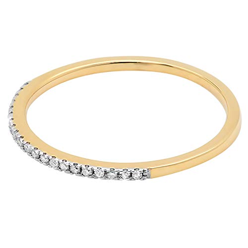 Dazzlingrock Collection 0.10 Cttw Round White Diamond Stackable Wedding Band for Her in 10K Solid Gold2