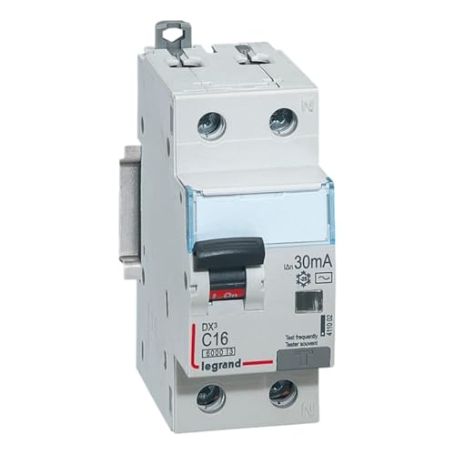 411002 Disjoncteur Différentiel 16a - 30ma - Type Ac - 1p+n - 2 Modules - Neutre à Droite - Auxiliarisable - Legrand
