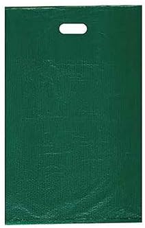 Large High Density Green Plastic Merchandise Bags - 15”W x 4”D x 24”H - Case of 1000
