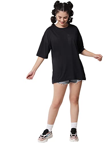 Image of KOTTY Women's Oversized T-Shirts | Cotton Blend||Stylish Prints & Solids||Long Length||Loose fit