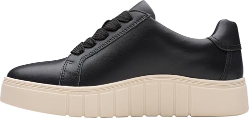 Clarks Clarks Women’s Mykah Joy Platform Fashion Sneaker, Black Leather, 10