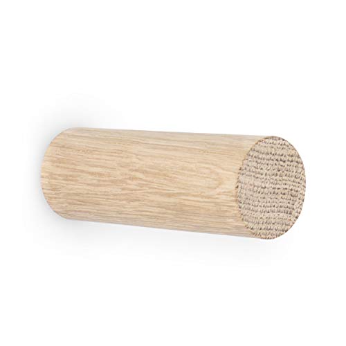 KOMMOD - LÄSSIGE FURNITURE Garderobenhaken aus Holz STAB, Kleiderhaken, Toilettenpapierhalter, Design Wandhaken, Huthaken, Türhaken, Mantelhaken, Jackenhaken, 3 cm x 8 cm, Eiche Natur Cover