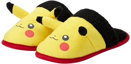 Pokemon Boys' Slippers – Pikachu Plush Fuzzy Slipper Slides (Little/Big Kid), Size 12...