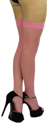 Image of ToBeInStyle Women's Sheer Banded Thigh High Socking w /Opaque Band