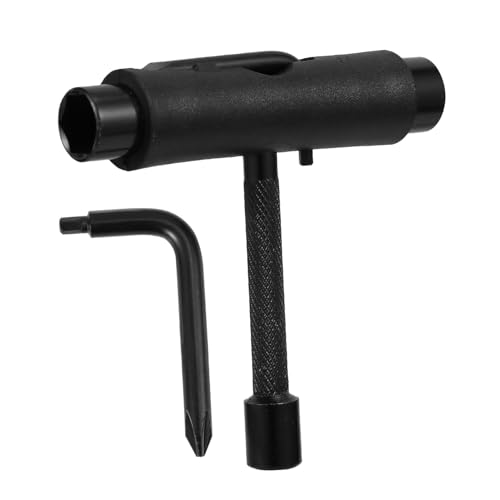 Happyyami Tool for Skateboard Durable Portable Skateboard Screwdriver Compact T Shaped Tool for Repairs and Adjustments Present for Enthusiasts Black